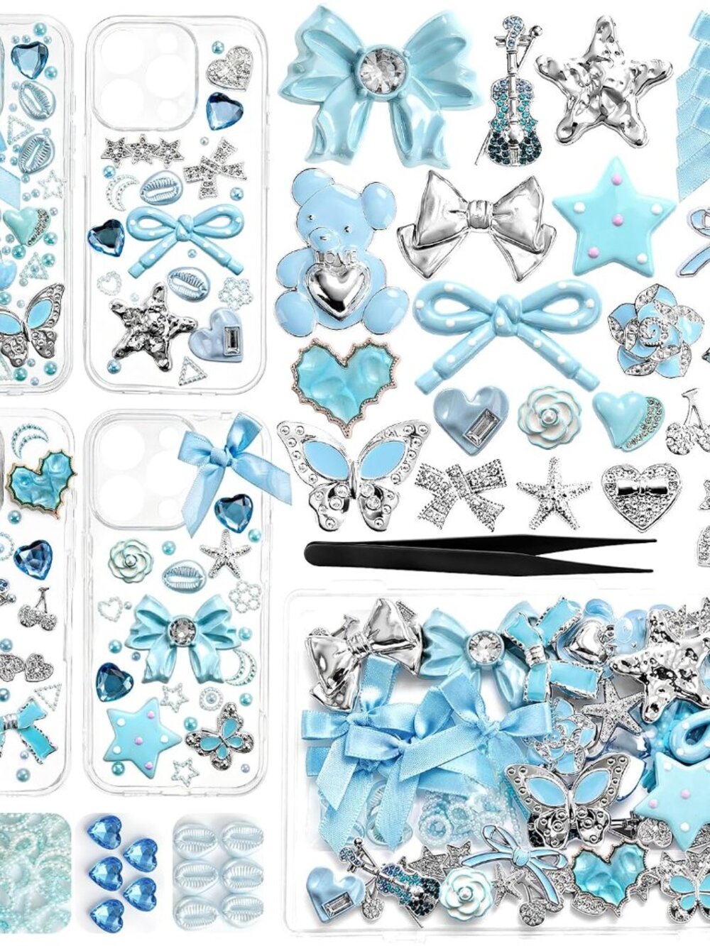 Junk case charms,junk case Kit for Customizing Diy Cases,With Cute Bow,Flatback